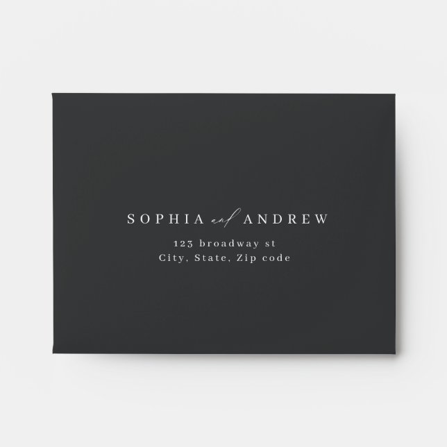 Elegant modern script minimalist wedding RSVP Enve Envelope (Front)