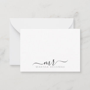 Elegant Modern Script Monogram Initials Card