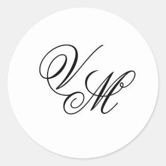 Elegant Modern Script Monogram Sticker