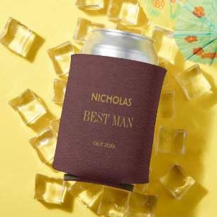 Elegant modern Script Personalized Best Man Can Cooler