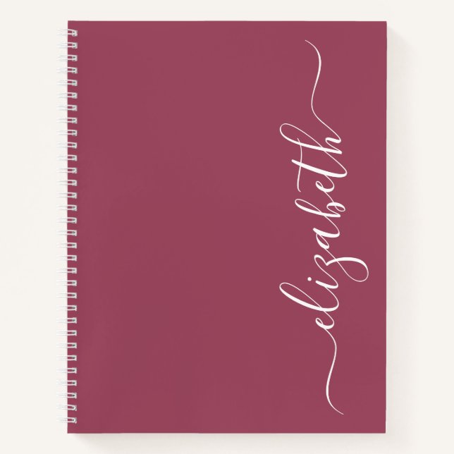 Elegant Modern Script Personalized Notebook (Front)
