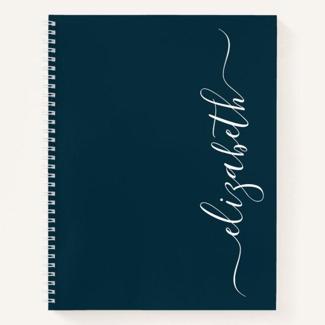 Elegant Modern Script Personalized Notebook (Front)