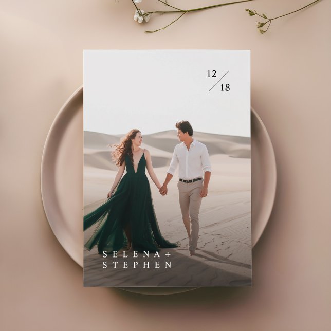 Elegant Modern Script Photo Wedding Invitation (Creator Uploaded)