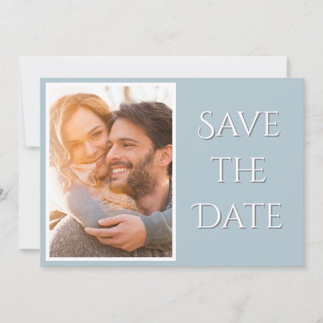 Elegant Modern Script Photo Wedding Save The Date (Front)