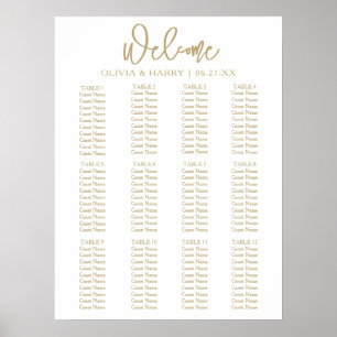 Elegant Modern Script Simple Wedding Seating Chart