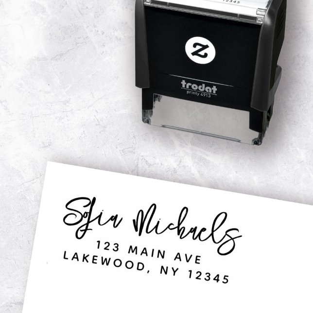 Elegant Modern Script Stylish Minimalist Girly Self-inking Stamp (Creator Uploaded)