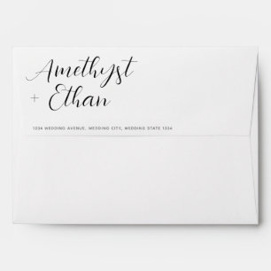 Elegant Modern Script Wedding Address  Envelope