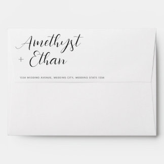 Elegant Modern Script Wedding Address  Envelope