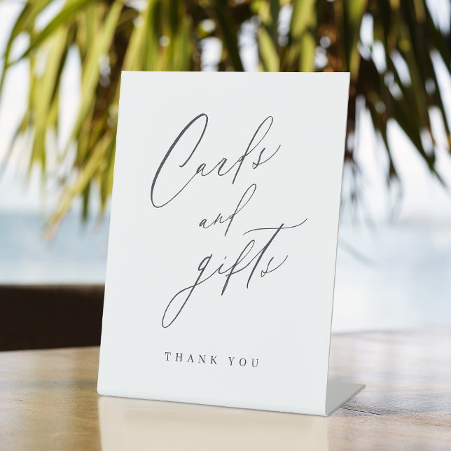Elegant modern script wedding cards and gifts sign (Elegant modern script wedding cards and gifts sign)