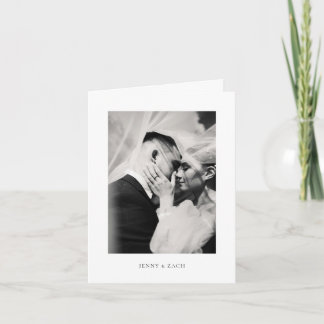 Elegant Modern Script Wedding Folded Thank You Card