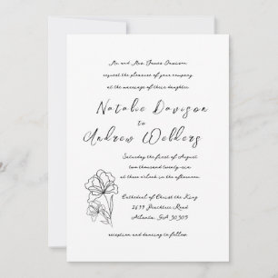 Elegant Modern Script Wedding Invitation