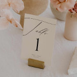 Elegant Modern Script Wedding Table Numbers<br><div class="desc">These luxury wedding table numbers feature elegant calligraphy for elevated look. Personalise it with your names and wedding or event date. What you change on one side will automatically update on the other.
Check out other items in this Charlotte collection for a cohesive look.</div>