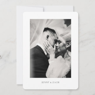 Elegant Modern Script Wedding Thank You Card