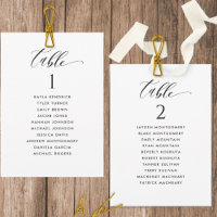 Elegant Modern Seating Plan Cards with Guest Names