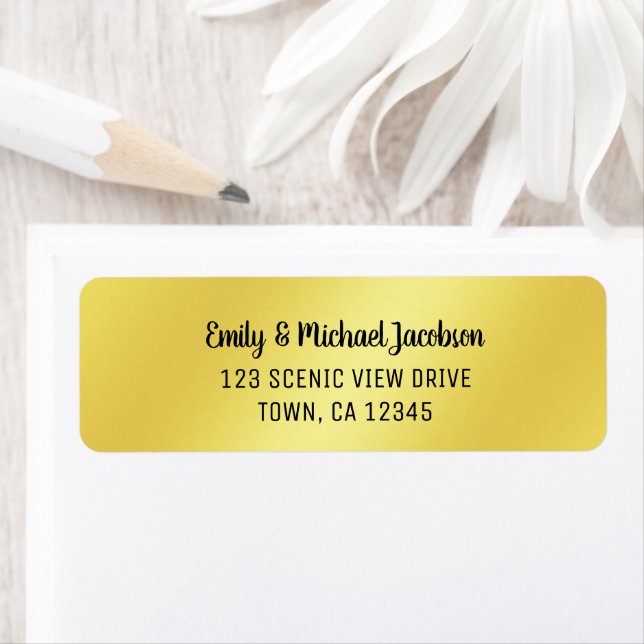 Elegant Modern Shimmering Golden Label for Couples (Insitu)