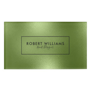 Elegant Modern Shiny Green Abstract Background Name Tag