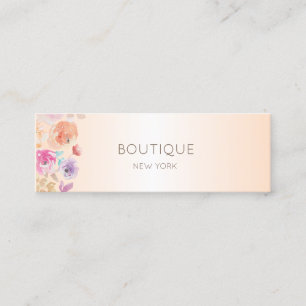 Elegant Modern ,Shiny,Watercolor Flowers Mini Business Card