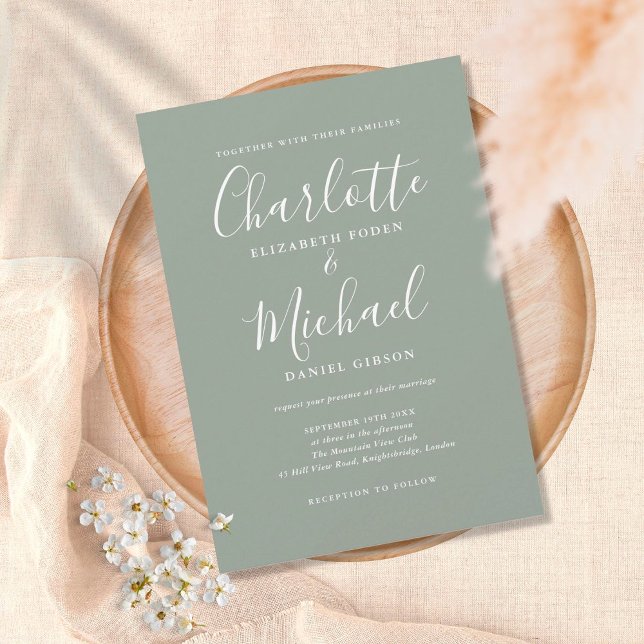 Elegant Modern Signature Script Wedding Invitation (Creator Uploaded)