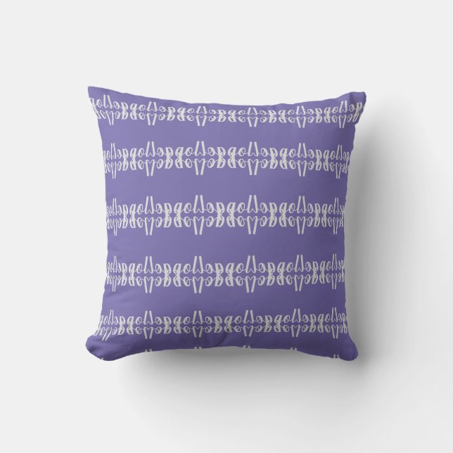 Elegant Modern Silver and Blue Throw Pillow (Front)