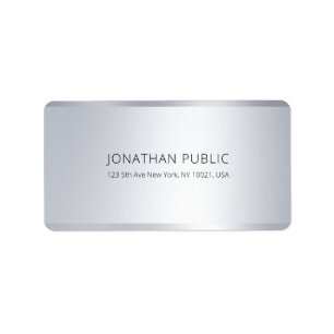 Elegant Modern Silver Custom Simple Chic Address Label