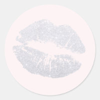 Elegant modern silver glitter lips pink makeup