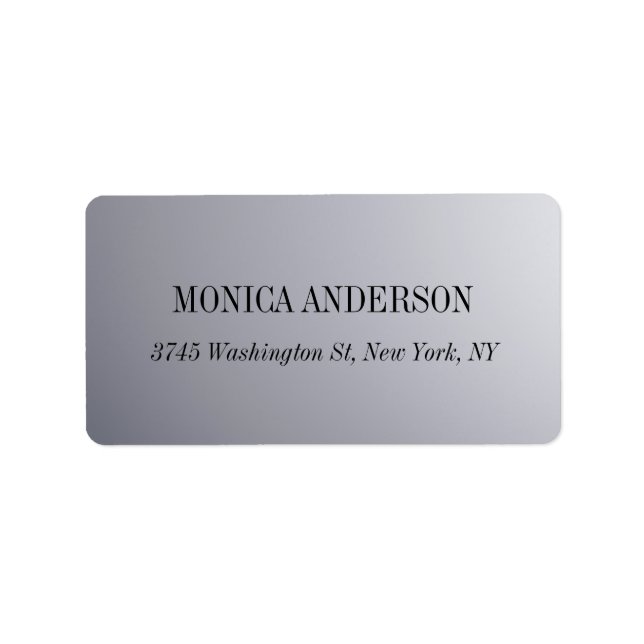 Elegant Modern Silver Grey Label (Front)