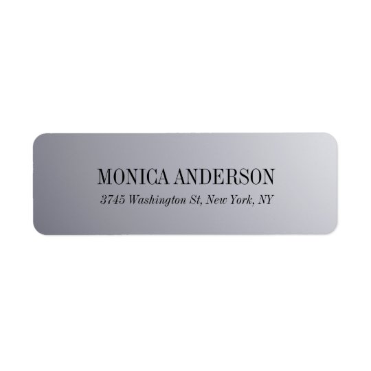Elegant Modern Silver Grey Return Address Label