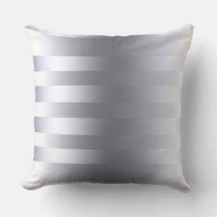 Elegant Modern Silver Grey Stripes Pattern 2a Throw Pillow