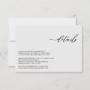 Elegant Modern Silver Grey Wedding Enclosure Card