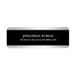 Elegant Modern Silver Template Return Address