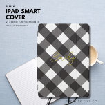 Elegant Modern Simple Black and Gold Plaid Script iPad Pro Cover<br><div class="desc">Protect your iPad in style with this simple and stylish cover.
It features a classic yet modern black gingham background and trendy gold tone hand script font with your name.
Update the easy to use template with your choice of name.  Create your own unique,  perfect gift!</div>