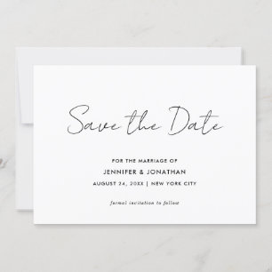 Elegant Modern Simple Black And White Typography Save The Date