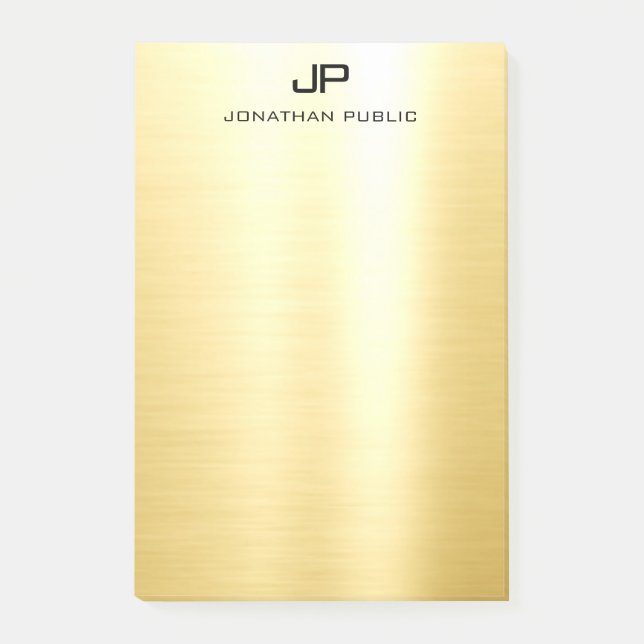 Elegant Modern Simple Design Gold Trendy Template Post-it Notes (Front)