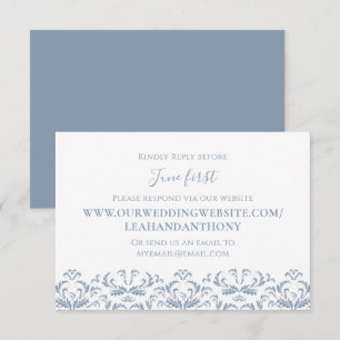 Elegant Modern Simple Dusty Blue Via Website RSVP Card