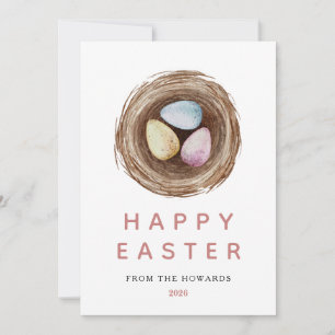 Elegant Modern Simple Easter Eggs   Happy Easter Holiday Card