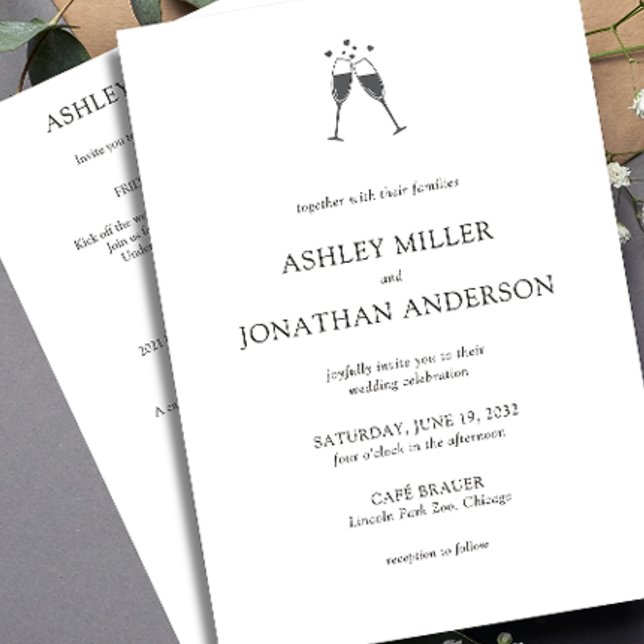 Elegant Modern Simple Elements All-in-One Wedding Invitation (Creator Uploaded)