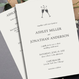 Elegant Modern Simple Elements All-in-One Wedding Invitation
