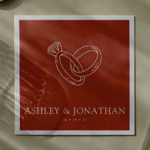 Elegant Modern Simple Elements Wedding Cocktail Napkin