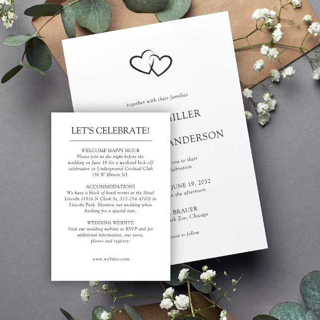 Elegant Modern Simple Elements Wedding Enclosure Card (Creator Uploaded)