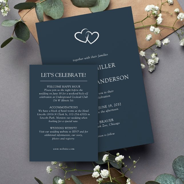 Elegant Modern Simple Elements Wedding Enclosure Card (Creator Uploaded)