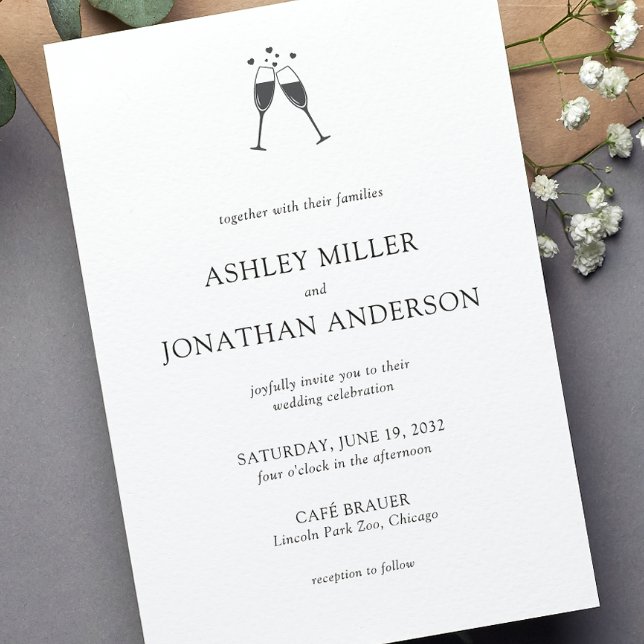 Elegant Modern Simple Elements Wedding Invitation (Creator Uploaded)