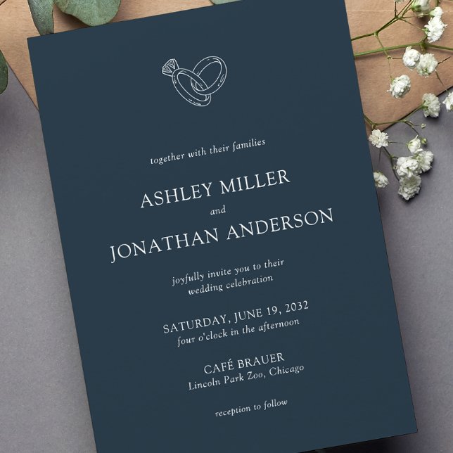 Elegant Modern Simple Elements Wedding Invitation (Creator Uploaded)