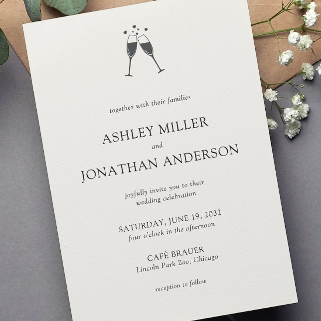 Elegant Modern Simple Elements Wedding Invitation (Creator Uploaded)