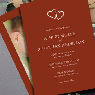 Elegant Modern Simple Elements Wedding Photo Invitation