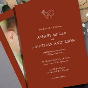 Elegant Modern Simple Elements Wedding Photo Invitation