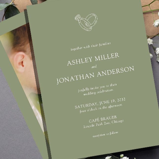 Elegant Modern Simple Elements Wedding Photo Invitation (Creator Uploaded)