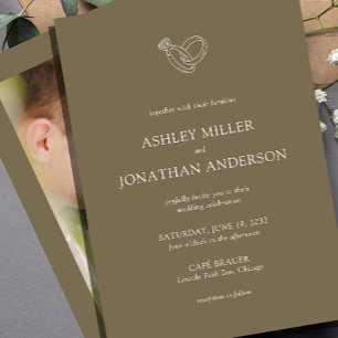 Elegant Modern Simple Elements Wedding Photo Invitation