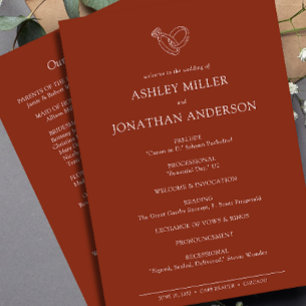 Elegant Modern Simple Elements Wedding Program