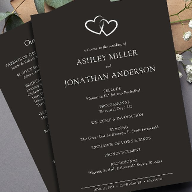 Elegant Modern Simple Elements Wedding Program (Creator Uploaded)