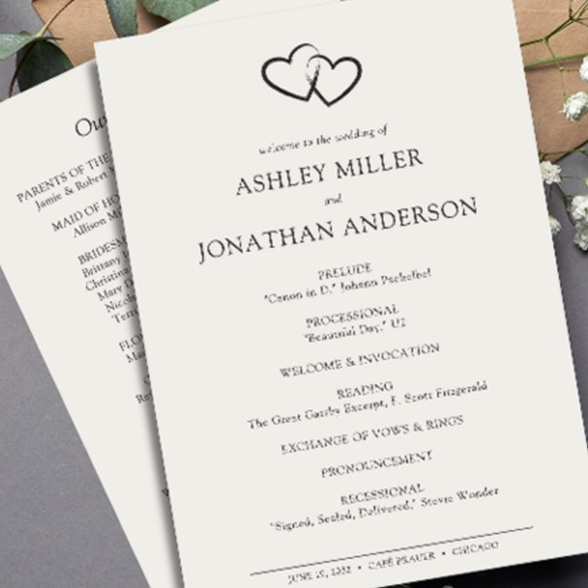 Elegant Modern Simple Elements Wedding Program (Creator Uploaded)